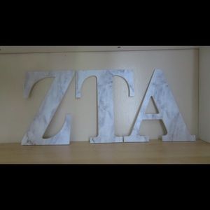 8 inch marble ZTA letters
